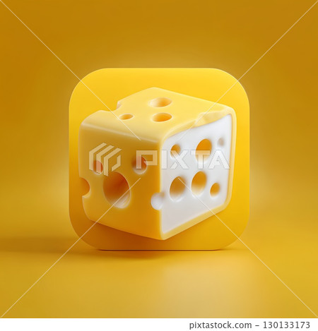 Cheese on a yellow background 130133173