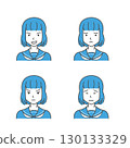 Female student 4 types of facial expressions v2 130133329