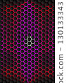 Neon Hexagon Honeycomb Futuristic Technology Pattern Background. 130133343
