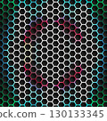 Neon Hexagon Honeycomb Futuristic Technology Pattern Background. 130133345