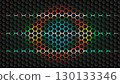 Neon Hexagon Honeycomb Futuristic Technology Pattern Background. 130133346