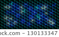 Neon Hexagon Honeycomb Futuristic Technology Pattern Background. 130133347