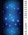 Neon Hexagon Honeycomb Futuristic Technology Pattern Background. 130133348