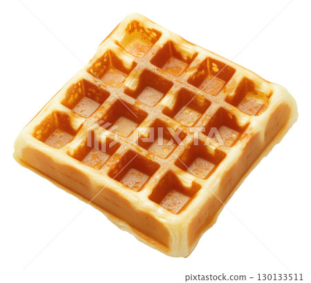 Square waffle isolated on transparent background, top view Square waffle isolated on transparent background, top view 130133511