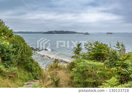 Seaside landscape in Armor Coast, Brittany in France Seaside landscape in Armor Coast, Brittany in France 130133728