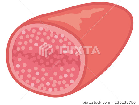 Cut mentaiko with a cross section visible 130133796