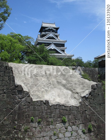熊本城在 2016 年熊本地震中受損，目前正在修復 130133920