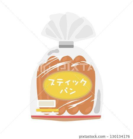 袋子裡的麵包棒插圖 130134176