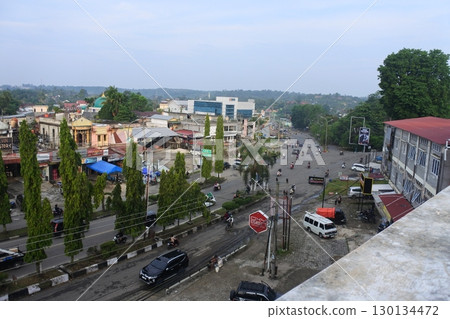 view of blue sky and green trees 130134472
