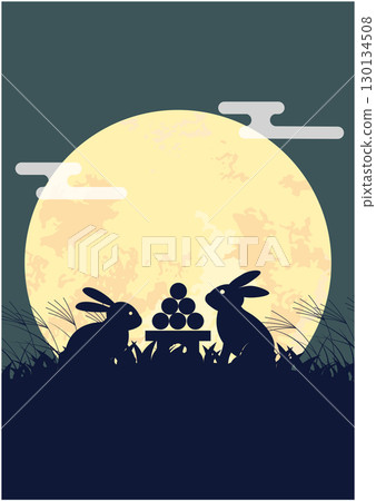 秋季賞月背景 130134508