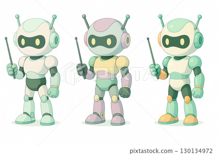 Set of 3 robot instructors 130134972
