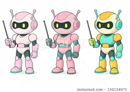 Set of 3 robot instructors 130134973