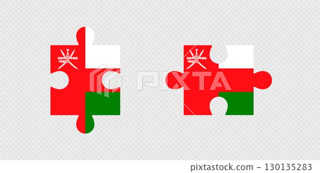 Puzzle Pieces with Oman Flag. Puzzle Pieces with Oman Flag. 130135283