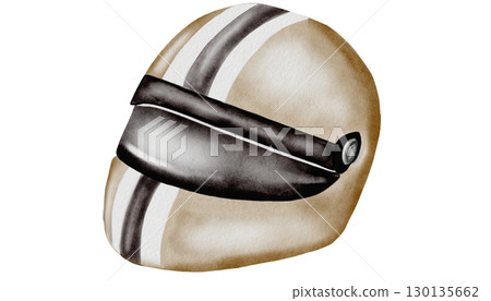 Racing helmet watercolor illustration. Motorcycle helmet in pastel colors with balloons on a white background. Ideal for children's textiles, stickers and baby shower design for boys Racing helmet watercolor illustration. Motorcycle helmet in pastel colors with balloons on a white background. Ideal for children's textiles, stickers and baby shower design for boys 130135662
