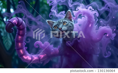 The Cheshire Cat in the Enchanted Forest, from Alice in Wonderland 130136064