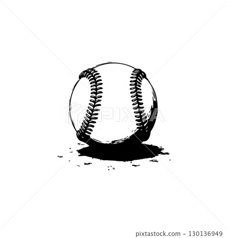 Dynamic sketch illustration of a baseball ball with dramatic shadow effect Dynamic sketch illustration of a baseball ball with dramatic shadow effect 130136949