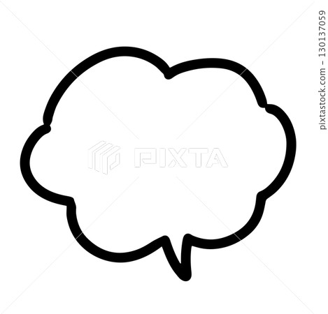 Hand-drawn cute speech bubble vector illustration. Comic speech bubble that looks like it was drawn with a pen. Hand-drawn cute speech bubble vector illustration. Comic speech bubble that looks like it was drawn with a pen. 130137059