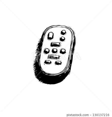 Sketch of a generic remote control device, representing modern home entertainment Sketch of a generic remote control device, representing modern home entertainment 130137216