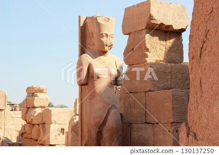 Amunet Statue at Karnak Temple in Luxor, Egypt. 130137250