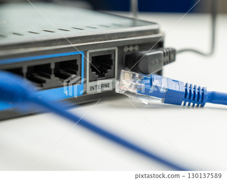 The internet cable is pulled out of the router.  130137589