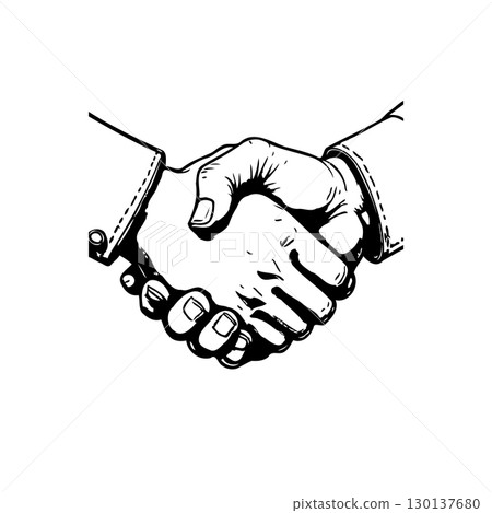 Handshake Illustration: Symbol of Agreement, Partnership, and Business Deal Completion 130137680