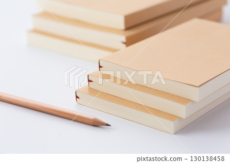 Paper book (paperback) and pencil 130138458