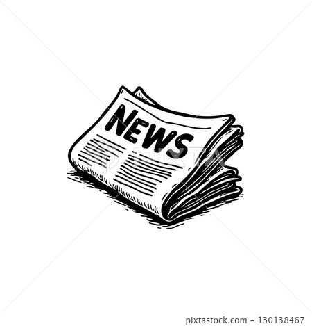 Hand-Drawn Newspaper Illustration: Conveying News and Information with Classic Style 130138467