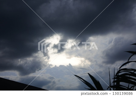 sky with clouds and sun sky with clouds and sun 130139086