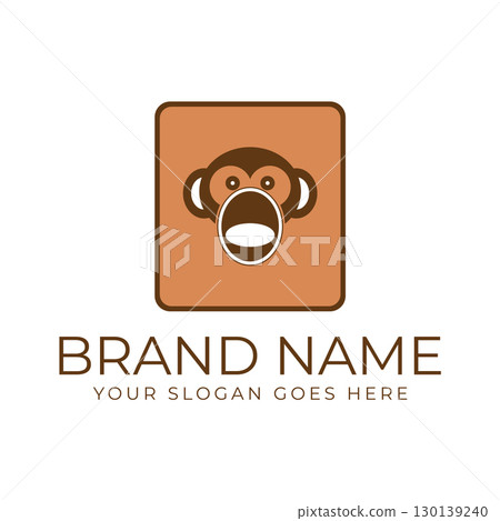 Creative design of elegant monkey head logo 130139240