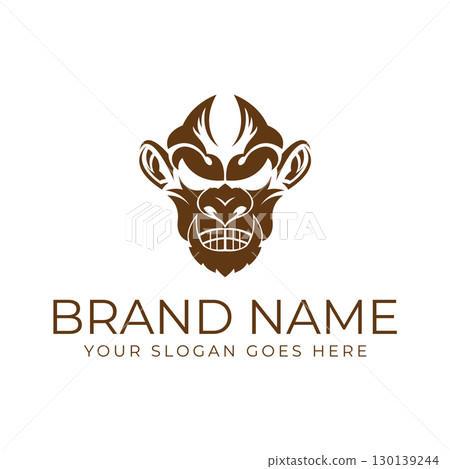 Creative design of elegant monkey head logo 130139244