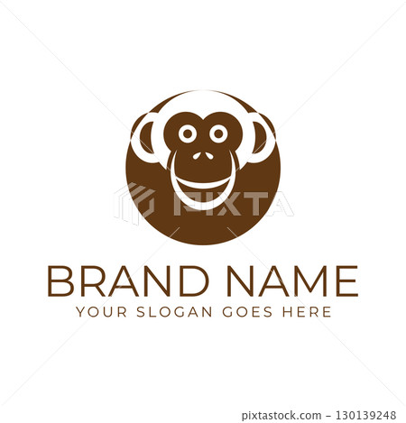 Creative design of elegant monkey head logo 130139248