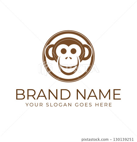 Creative design of elegant monkey head logo 130139251