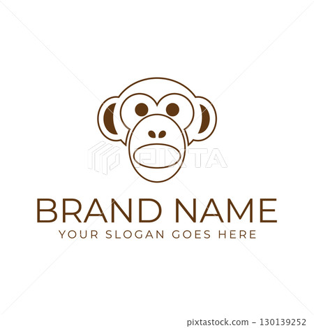 Creative design of elegant monkey head logo Creative design of elegant monkey head logo 130139252