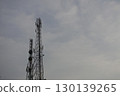 telecommunication tower with blue sky 130139265