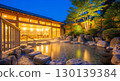 Open-air bath at night in a tourist spot 130139384