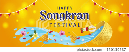 Happy Songkran Festival Illustration 130139387