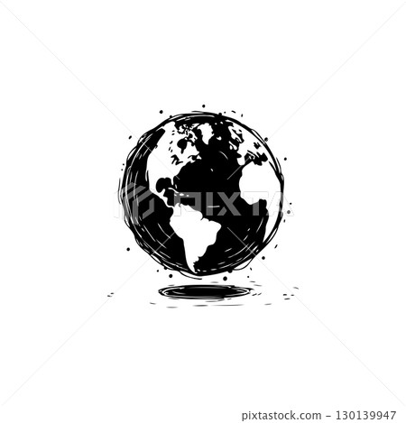 Sketchy Earth Globe: A Hand-Drawn Illustration of the World with a Global Focus Sketchy Earth Globe: A Hand-Drawn Illustration of the World with a Global Focus 130139947