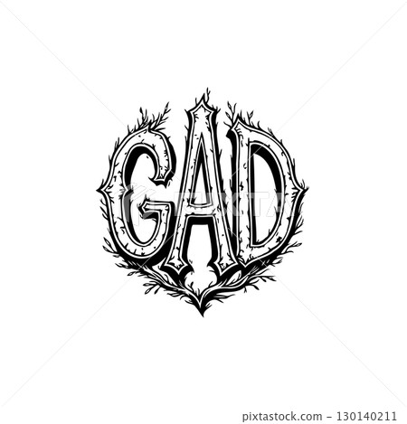 Ornate GAD Initialism Logo Featuring Floral Accents in a Vintage-Inspired Design Ornate GAD Initialism Logo Featuring Floral Accents in a Vintage-Inspired Design 130140211