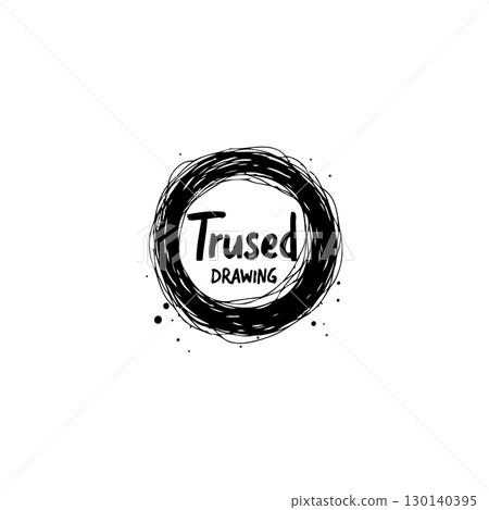 Whimsical Hand-Drawn Circle with Artistic Flair for Creative Brand Identity or Logo Design 130140395