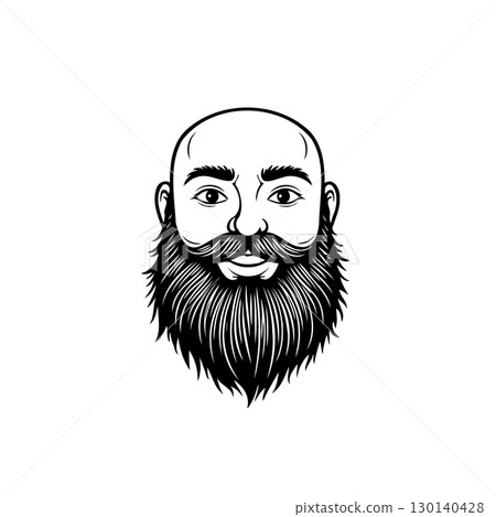 Detailed Line Art Portrait of a Bald Man with a Full Beard Illustration Detailed Line Art Portrait of a Bald Man with a Full Beard Illustration 130140428