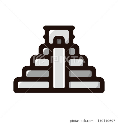 瑪雅遺址插圖圖示（拉丁美洲、瑪雅文明、墨西哥素材） 130140697