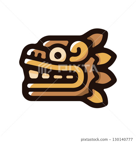 羽蛇神插圖圖示（拉丁美洲、瑪雅文明、墨西哥素材） 130140777