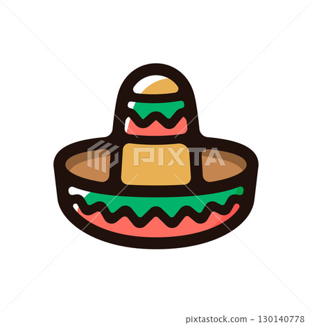 草帽插圖圖示（墨西哥、傳統文化、墨西哥素材） 130140778