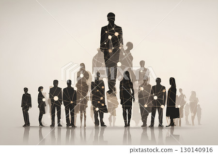 Silhouettes of a large group of businessmen 130140916