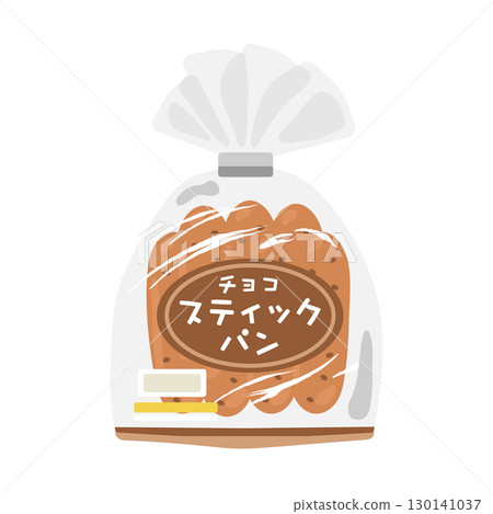 Chocolate stick bread in a bag illustration 130141037