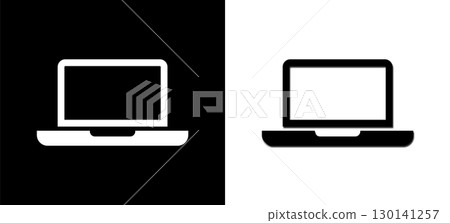 Laptop Icon in Monochrome. Simple Vector Icon of a Laptop. 130141257