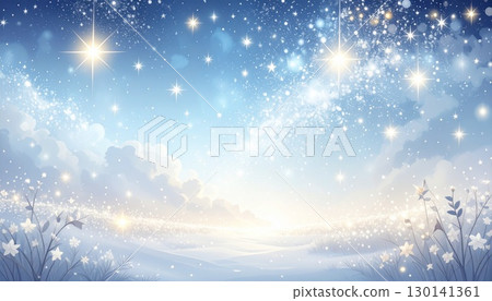 A fantastic sparkling background with the sparkle of a starry sky. Material that can be used for weddings and cosmetics. 130141361
