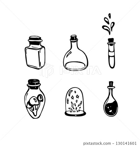 Hand drawn potion bottle set Hand drawn potion bottle set 130141601
