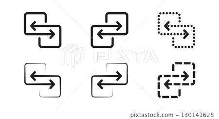 Set of Simple Double Arrow Icons for Data Transfer. Transfer Arrow Icon. Set of Simple Double Arrow Icons for Data Transfer. Transfer Arrow Icon. 130141628