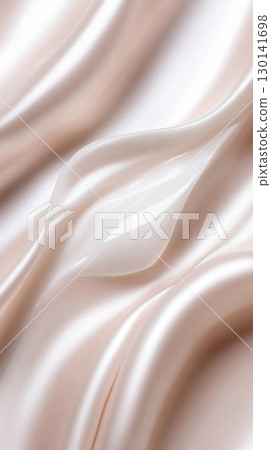 Glossy abstract composition of swirling pearlescent cosmetics cream 130141698